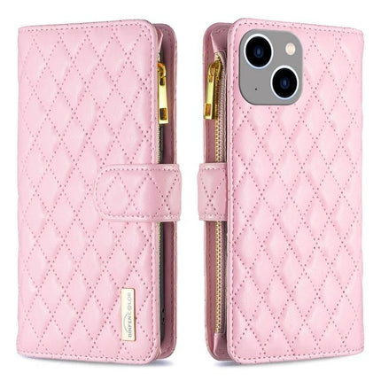 Essential Flip Wallet Phone Case for Everyday Essentials and Protection in pink quilted PU with card slots and zipper pocket