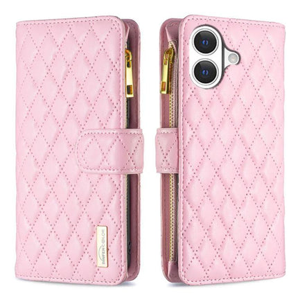 Leather Flip Case With Card Storage For Daily Phone Use On The Go Ideal For Commuters - pink quilted wallet flip with zipper pocket and stand