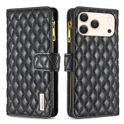 Leather Flip Case With Card Storage For Daily Phone Use On The Go Ideal For Commuters - black quilted wallet phone case with card slots and stand