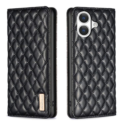 Flip Leather Case For iPhone With Stand For Everyday Use Slim Secure Protection Easy To Grasp - black quilted PU flip cover with stand, slim secure grip