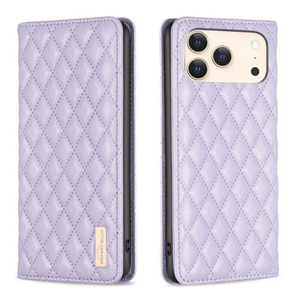 Flip Leather Case For iPhone With Stand For Everyday Use Slim Secure Protection Easy To Grasp - quilted lavender folio with stand and precise cutouts