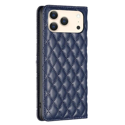 Flip Leather Case For iPhone With Stand For Everyday Use Slim Secure Protection Easy To Grasp - navy quilted PU flip cover with stand
