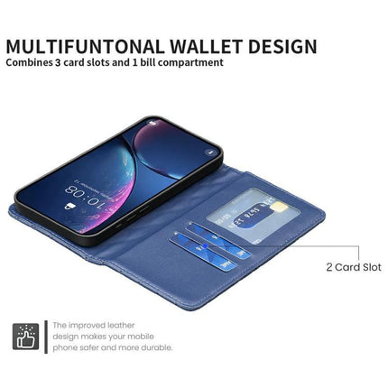 Flip Leather Case For iPhone With Stand For Everyday Use Slim Secure Protection Easy To Grasp - blue wallet flip case with 2 card slots and built-in stand