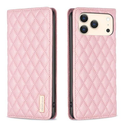 Flip Leather Case For iPhone With Stand For Everyday Use Slim Secure Protection Easy To Grasp - pink quilted flip cover with built-in stand