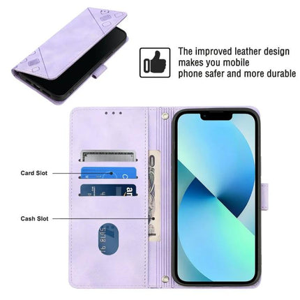 Leather Phone Case With Card Holder For Everyday On The Go in lavender leather with card slots and cash compartment, phone protection and easy access