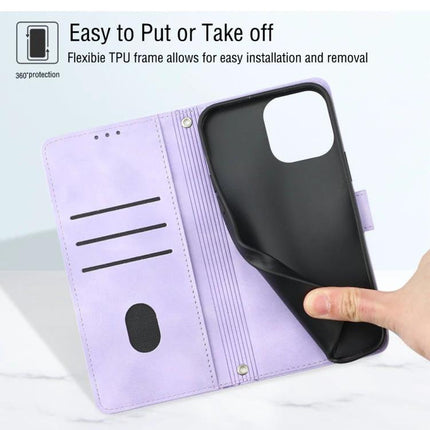 Leather Phone Case With Card Holder For Everyday On The Go - embossed leather wallet case with TPU interior, card slots and easy installation