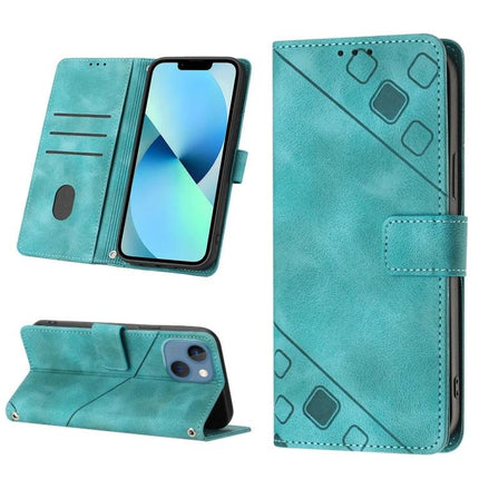 Leather Phone Case With Card Holder For Everyday On The Go - teal embossed leather folio with card slots and stand