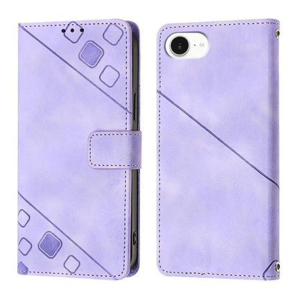 Leather Phone Case With Card Slots For Everyday Use - slim embossed lavender wallet case with TPU frame and card slots