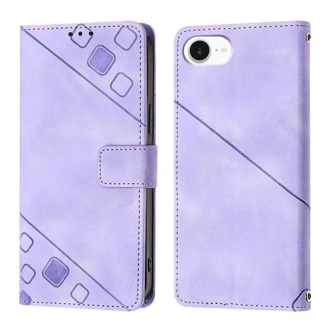 Leather Phone Case With Card Slots For Everyday Use - slim embossed lavender wallet case with TPU frame and card slots