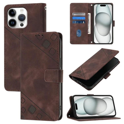 Leather Phone Case With Card Slots For Everyday Use slim embossed leather wallet case with card slots and TPU frame for daily commutes