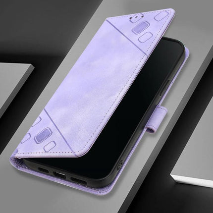 Leather Phone Case With Card Slots For Daily Essentials — slim lavender embossed leather wallet case with TPU edge, card slots and cash compartment