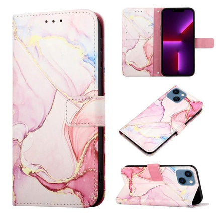 Stylish Leather Flip Case With Card Slots For Daily Phone Use - pink marble PU leather wallet case with TPU interior