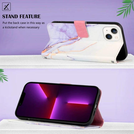 Marble Pattern Leather Flip Case For Everyday Phone Use Protects From Scratches On The Go - marble PU leather wallet case with kickstand and card slot