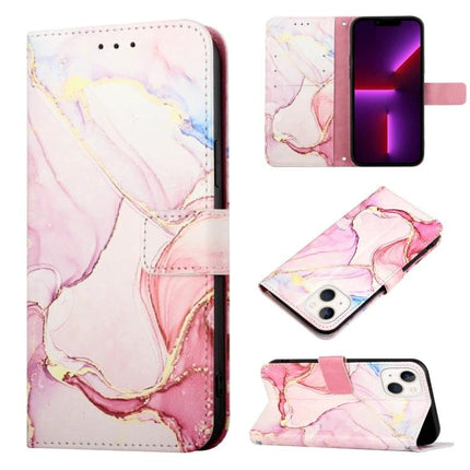 Marble Pattern Leather Flip Case For Everyday Phone Use Protects From Scratches On The Go - pink marble wallet folio with card slot and stand