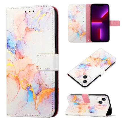Marble Pattern Leather Flip Case For Everyday Phone Use Protects From Scratches On The Go - pastel marble PU leather wallet case with stand