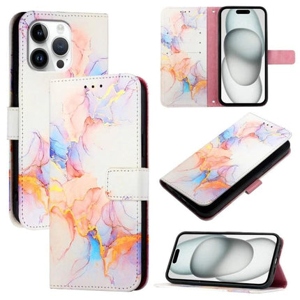 Marble Pattern Leather Flip Case For Everyday Phone Protection On The Go Daily Use - slim PU leather wallet case with TPU interior and card slots