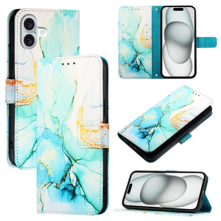 Marble Pattern Leather Flip Case For Everyday Phone Protection On The Go Daily Use - teal marble PU leather wallet phone case with card slot