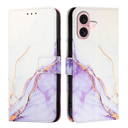 Stylish Leather Flip Case With Card Slots For Daily Phone Use - purple marble PU leather wallet phone case with card slots