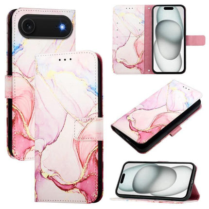 Marble Pattern Leather Flip Case For Everyday Phone Protection On The Go Daily Use - pink marble PU leather wallet case with card slot