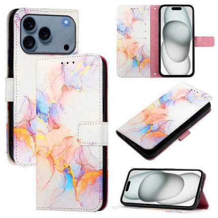 Leather Flip Case for Everyday Phone Protection - pastel watercolor PU leather wallet case with card slots and hands-free flip stand