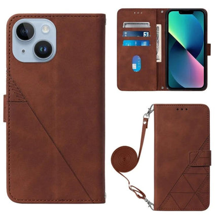 Crossbody Phone Case for Daily Outings Hands Free Carry With Lanyard and Secure Access brown PU TPU wallet-style phone case with card slots and detachable lanyard