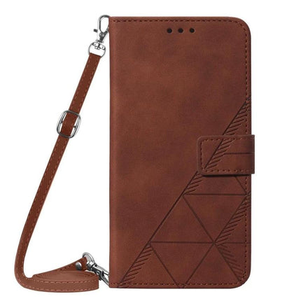 Crossbody Phone Case for Daily Outings Hands Free Carry With Lanyard and Secure Access brown PU TPU wallet-style phone case with adjustable strap