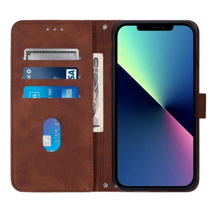 Crossbody Phone Case for Daily Outings Hands Free Carry With Lanyard and Secure Access - brown PU wallet case with card slots and phone