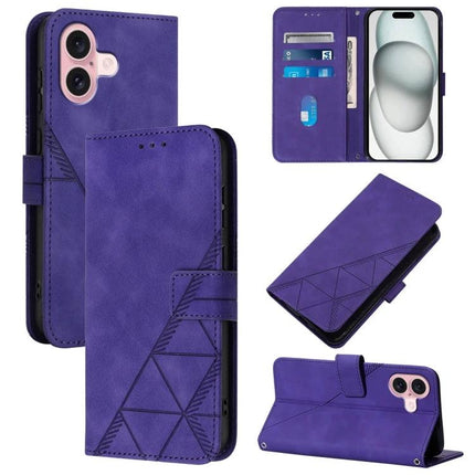 Crossbody Leather Flip Phone Case For Everyday Carry - purple PU leather card slot magnetic wallet with adjustable lanyard and kickstand