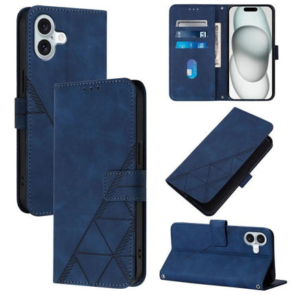 Leather Flip Phone Case for Everyday Carry with Card Storage and Gentle Protection - navy blue wallet folio with lanyard, stand and card slots