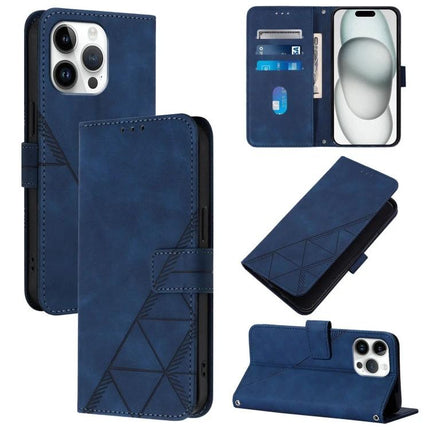 Leather Flip Phone Case for Everyday Carry with Card Storage and Gentle Protection - navy blue wallet folio with lanyard, card slots and kickstand