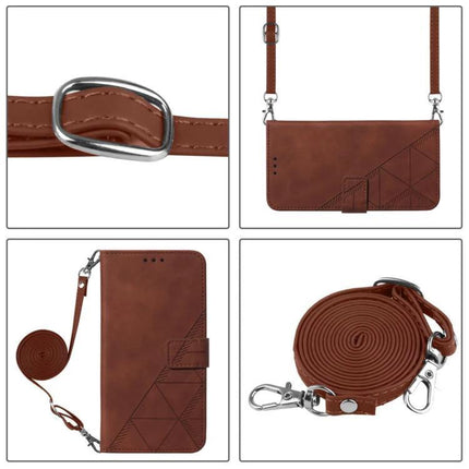 Phone Case With Crossbody Strap For Everyday Hands-Free Use in brown PU with adjustable strap, card slots and metal clasps