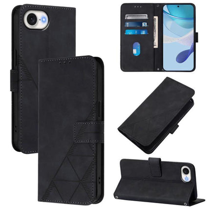 Phone Case With Crossbody Strap For Everyday Hands-Free Use showing black folio wallet case with card slots, kickstand, and durable PU/TPU protection