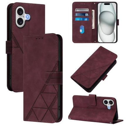 Phone Case With Crossbody Strap For Everyday Hands-Free Use - burgundy PU wallet case with card slots and kickstand