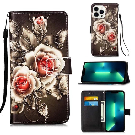 Leather Phone Case for Everyday Protection on the Go — floral leather wallet case with card slot, stand function and wrist strap