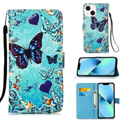 Leather Phone Case for Everyday Protection on the Go - turquoise butterfly wallet case with card slot and stand