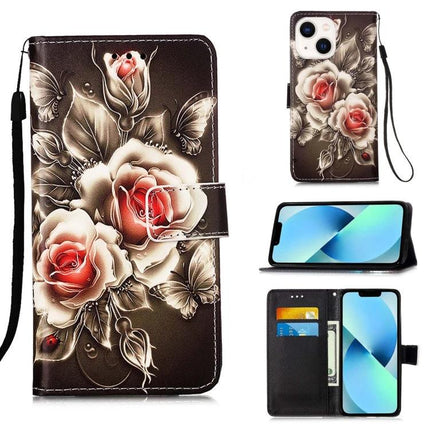 Leather Phone Case for Everyday Protection on the Go - floral leather wallet case with card slot, kickstand, wrist strap and full port access