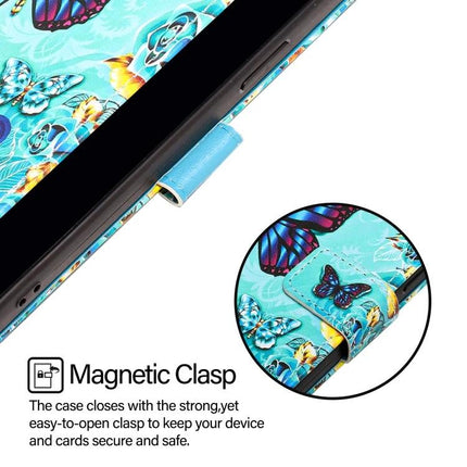 Leather Phone Case For Everyday Use With Easy Access To Features And Daily Protection - teal butterfly leather wallet case with magnetic clasp and built-in stand