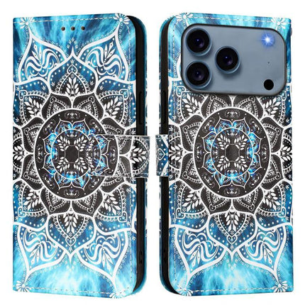 Leather Phone Case For Everyday Use With Easy Access To Features And Daily Protection - blue mandala wallet case with stand and camera cutout