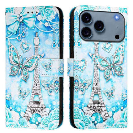 Leather Phone Case For Everyday Use With Easy Access To Features And Daily Protection - turquoise Eiffel Tower butterfly wallet case