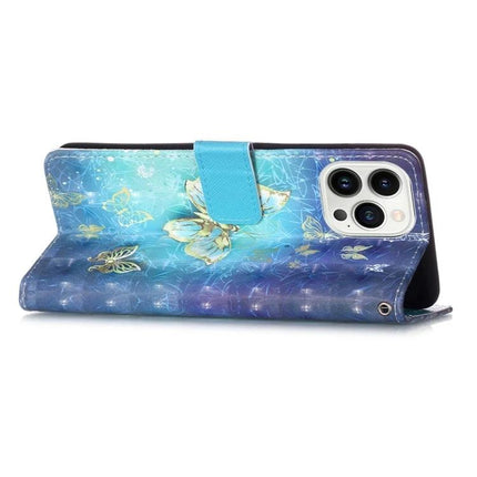 Leather Flip Case With Card Slot For Everyday Phone Protection - blue butterfly PU leather wallet case with TPU interior and kickstand