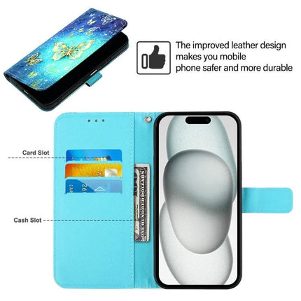 PU Leather iPhone Case for Everyday Protection on the Go - turquoise wallet folio with card slots, cash pocket, magnetic closure and hands-free viewing