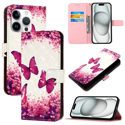 PU Leather iPhone Case for Everyday Protection on the Go - pink butterfly wallet case with card slots and stand