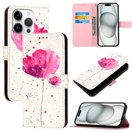 PU Leather iPhone Case for Everyday Protection on the Go - pink floral wallet folio with card slots and hands-free stand