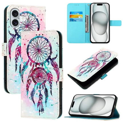 PU Leather iPhone Case for Everyday Protection on the Go - watercolor dreamcatcher wallet case with card slots and hands-free stand