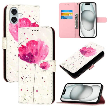 PU Leather iPhone Case for Everyday Protection on the Go - pink floral wallet case with card slots and hands-free stand