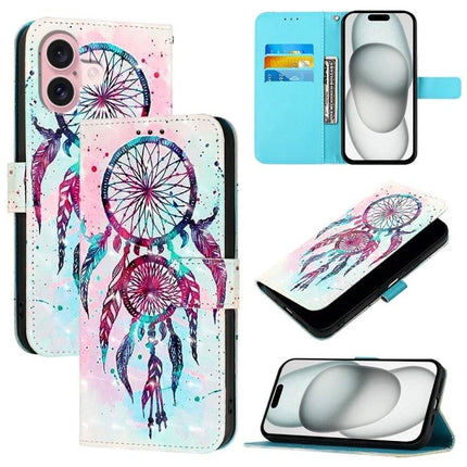 PU Leather iPhone Case for Everyday Protection on the Go - colorful dreamcatcher wallet case with card slots and hands-free stand