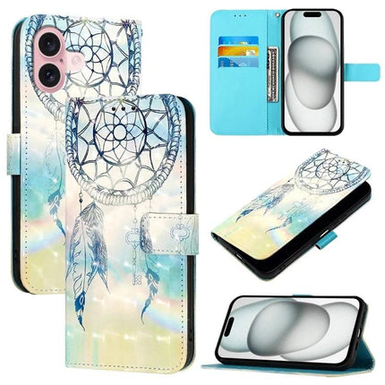 PU Leather iPhone Case for Everyday Protection on the Go - blue dreamcatcher wallet case with card slots and hands-free stand