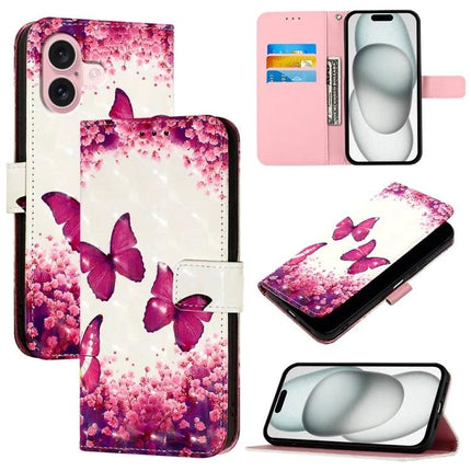 PU Leather iPhone Case for Everyday Protection on the Go - pink butterfly wallet case with card slots and hands-free stand