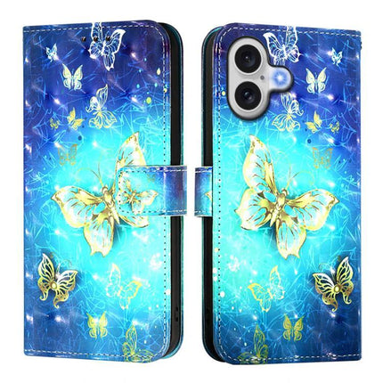 Leather Flip Phone Case For iPhone With Card Slot For Everyday Protection And Quick Access - blue butterfly PU leather wallet case