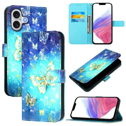 Leather Flip Phone Case For iPhone With Card Slot For Everyday Protection And Quick Access - blue butterfly wallet cover with card slots and kickstand